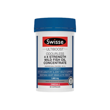 Swisse Ultiboost 4 X Strength Wild Fish Oil Concentrate, 60 Capsules
