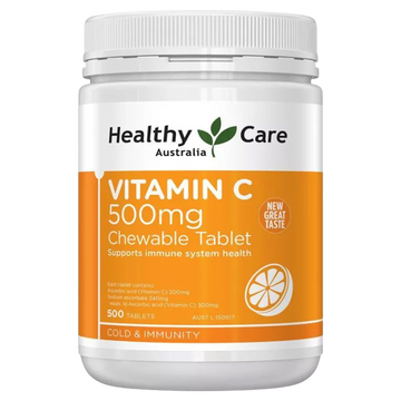Healthy Care Vitamin C 500mg, 500 Chewable Tablets