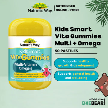 Nature's Way Kids Smart Vita Gummies Multi-Vitamin + Omega-3, 50 Gummies