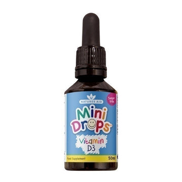 Natures Aid Mini Drops 400IU Vitamin D 50mL | Vegan | Sugar Free | Newborn to 5Y Kid Bone Teeth