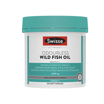 Swisse Ultiboost Odourless Wild Fish Oil 1000mg, 200 Caps | 400 caps