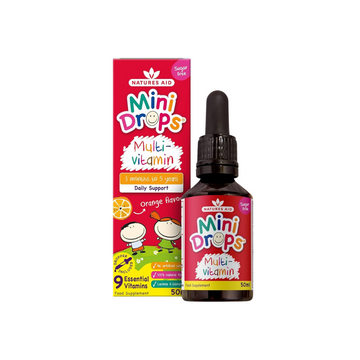 Natures Aid Mini Drops Multi-vitamin for Infants and Children 50ml | Vegan | Sugar Free