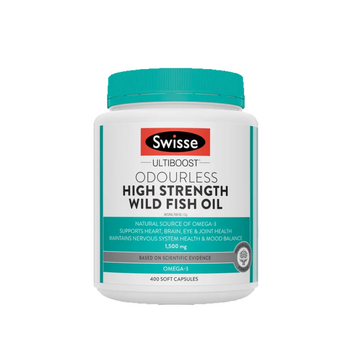 Swisse Odourless High Strength Wild Fish Oil 1500mg, 200 l 400 Capsules
