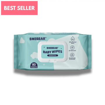 Baebear Essential Baby Wet Wipes 80 Sheets x 20 Packets | Bundle Deal 1600 Sheets 80 Sheets x 20 Packs