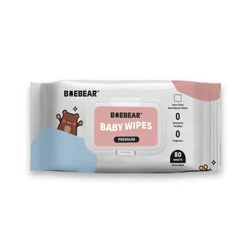 BAEBEAR Premium Baby Wet Wipes 80 Sheets | Gentle for Baby Skin | Extra Thick & Big 65gsm