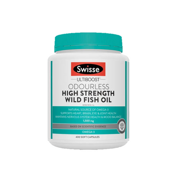 Swisse Ultiboost Odourless High Strength Wild Fish Oil 1500 Mg, 400 Capsules