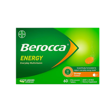 Berocca Energy Orange, 60 Effervescent Tablets