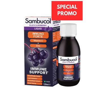 Sambucol Kids Black Elderberry Immuno Forte Vitamin C + Zinc 120ml - Immuno Forte Liq1/26