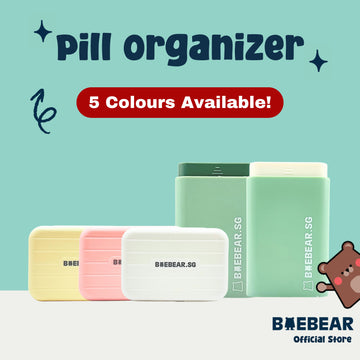 Baebear Medicine Pill Box, White | Pink | Yellow | White Green | Dark Green