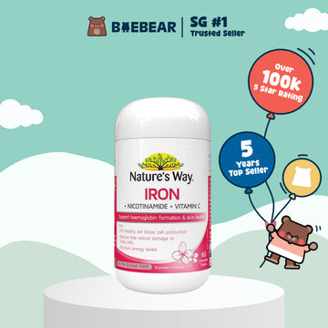 Nature's Way Iron + Vitamin C Vitamin B3 Chewables, 60 Tablets