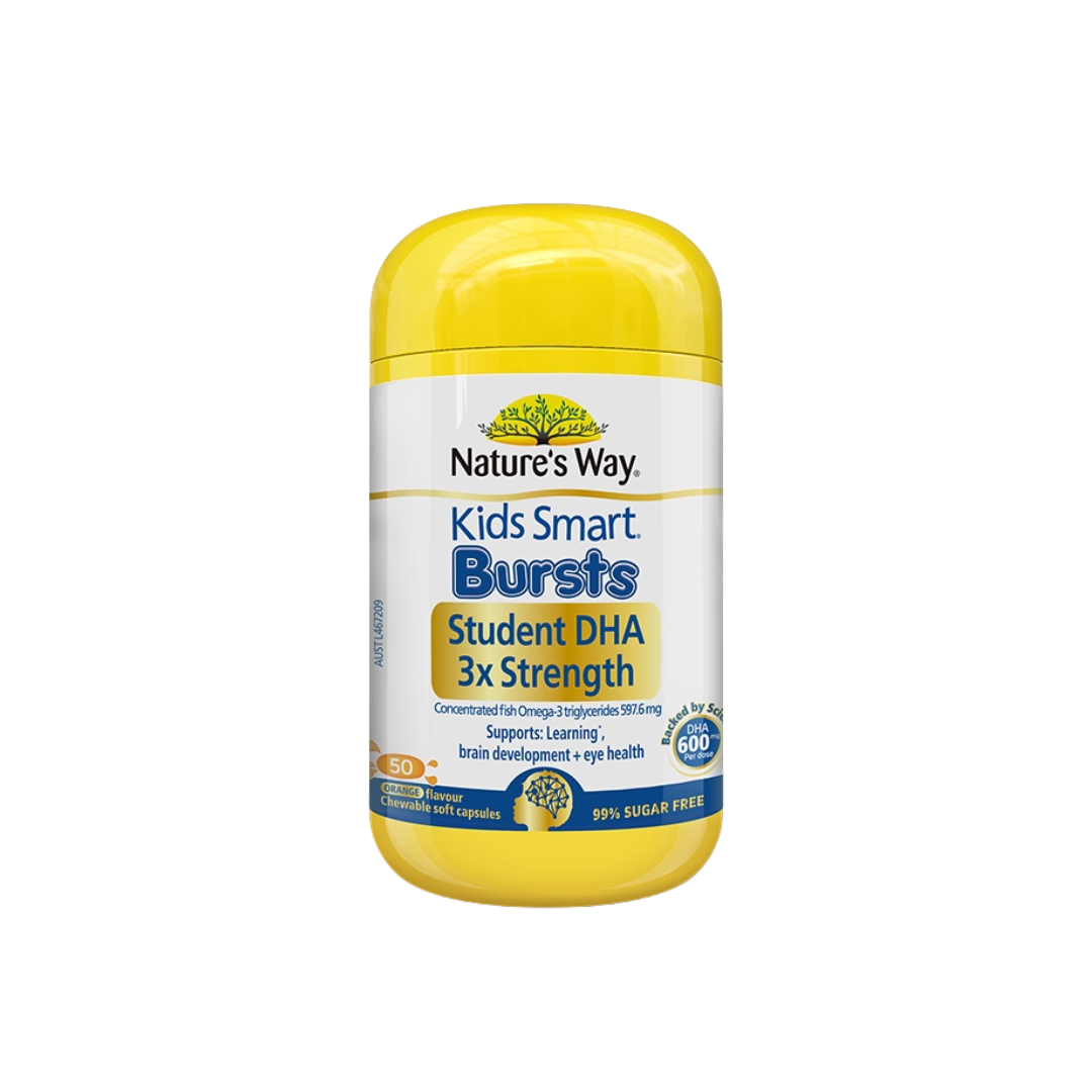 Nature's Way Kids Smart Triple Strength DHA 300mg, 50 Soft Capsules