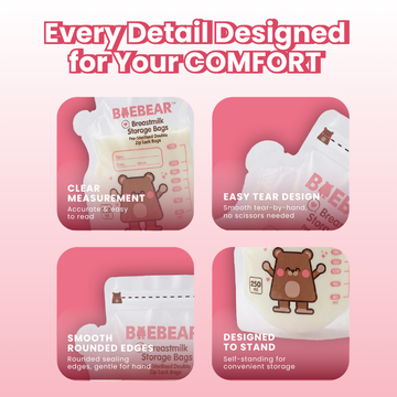 Baebear Breast Milk Storage Bags, 250ml | 30 Presterilized Bags