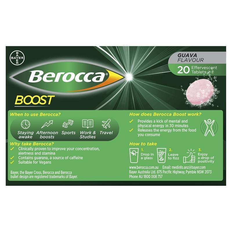 [Authorized Store] Berocca Boost Guava 20 Tablets
