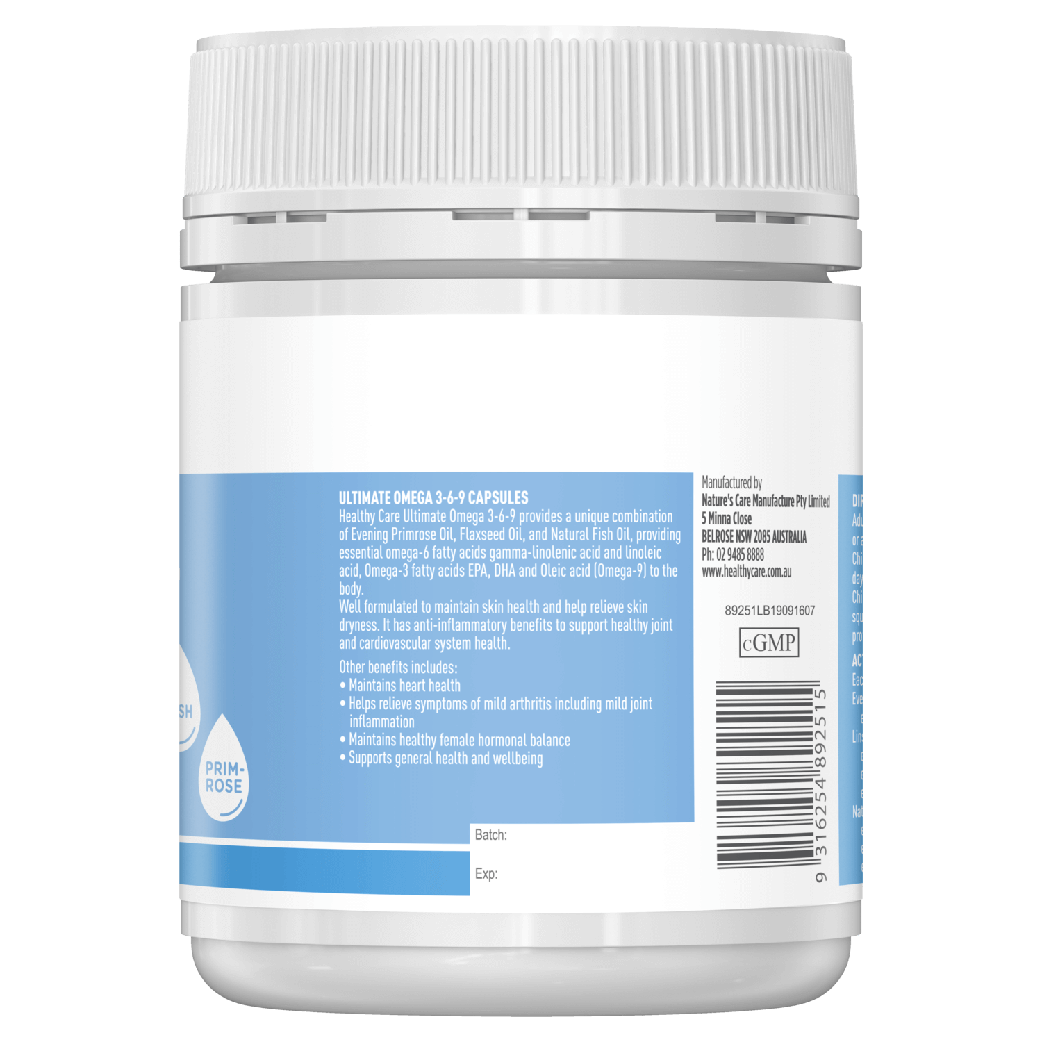 Healthy Care Ultimate Omega 3-6-9, 200 Capsules