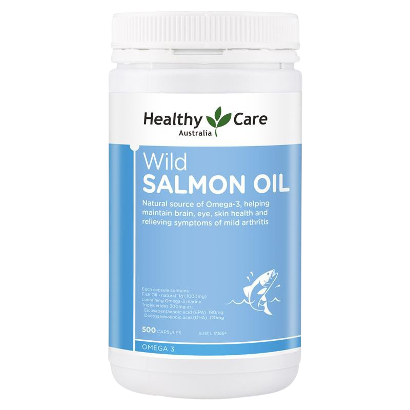 [Authorized Store] Healthy Care Wild Salmon Oil 1000mg 500 Capsules (SG)