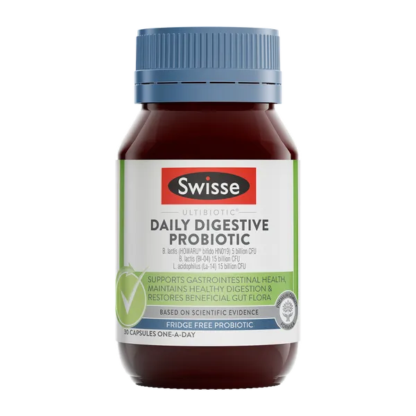 Swisse Ultibiotic Daily Digestive Probiotic, 30 Capsules | 90 Capsules