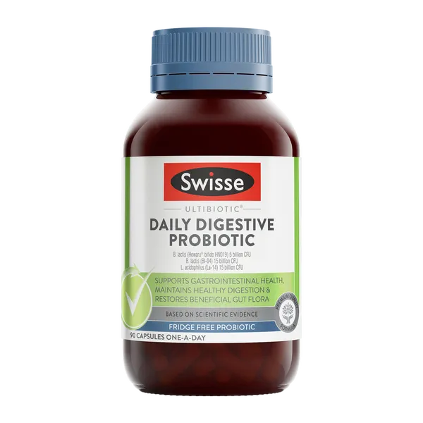 Swisse Ultibiotic Daily Digestive Probiotic, 30 Capsules | 90 Capsules