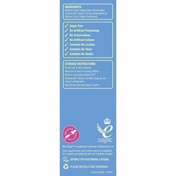 Natures Aid Mini Drops 400IU Vitamin D 50mL | Vegan | Sugar Free | Newborn to 5Y Kid Bone Teeth