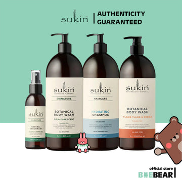 Sukin Botanical Body Wash, Ylang Ylang & Cedar 1L, Hydrating Shampoo |  Hydrate, Soften The Skin (SG)