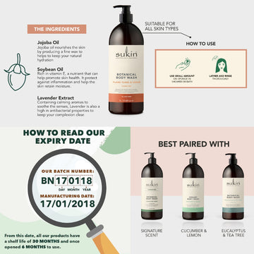 Sukin Botanical Body Wash, 1L