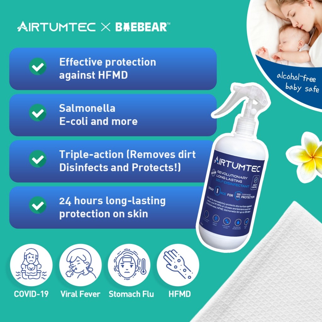 AirTumtec Long Lasting Self-Disinfecting Spray, 50ml | 500ml