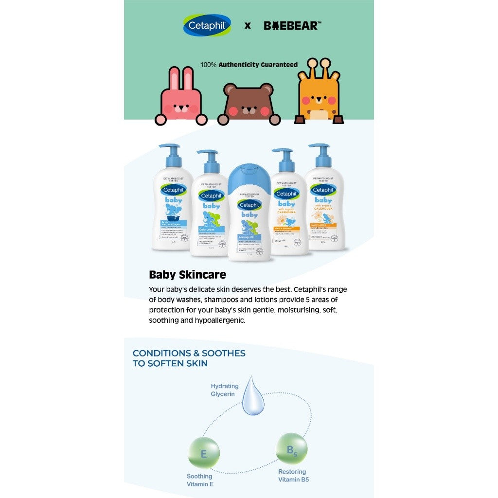 [Bundle of 3] Cetaphil Baby Gentle Wash and Shampoo with Shea Butter, 400ml