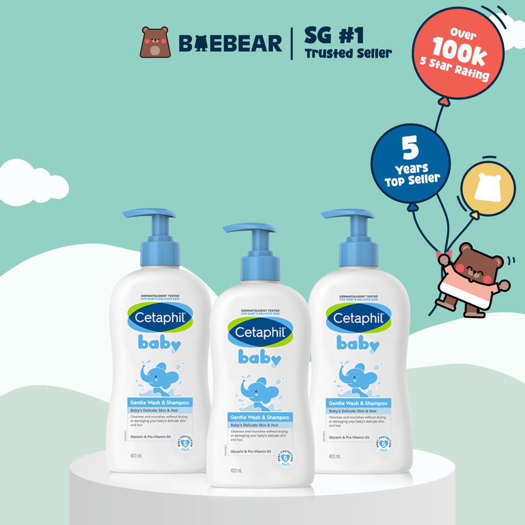 [Bundle of 3] Cetaphil Baby Gentle Wash and Shampoo with Shea Butter, 400ml