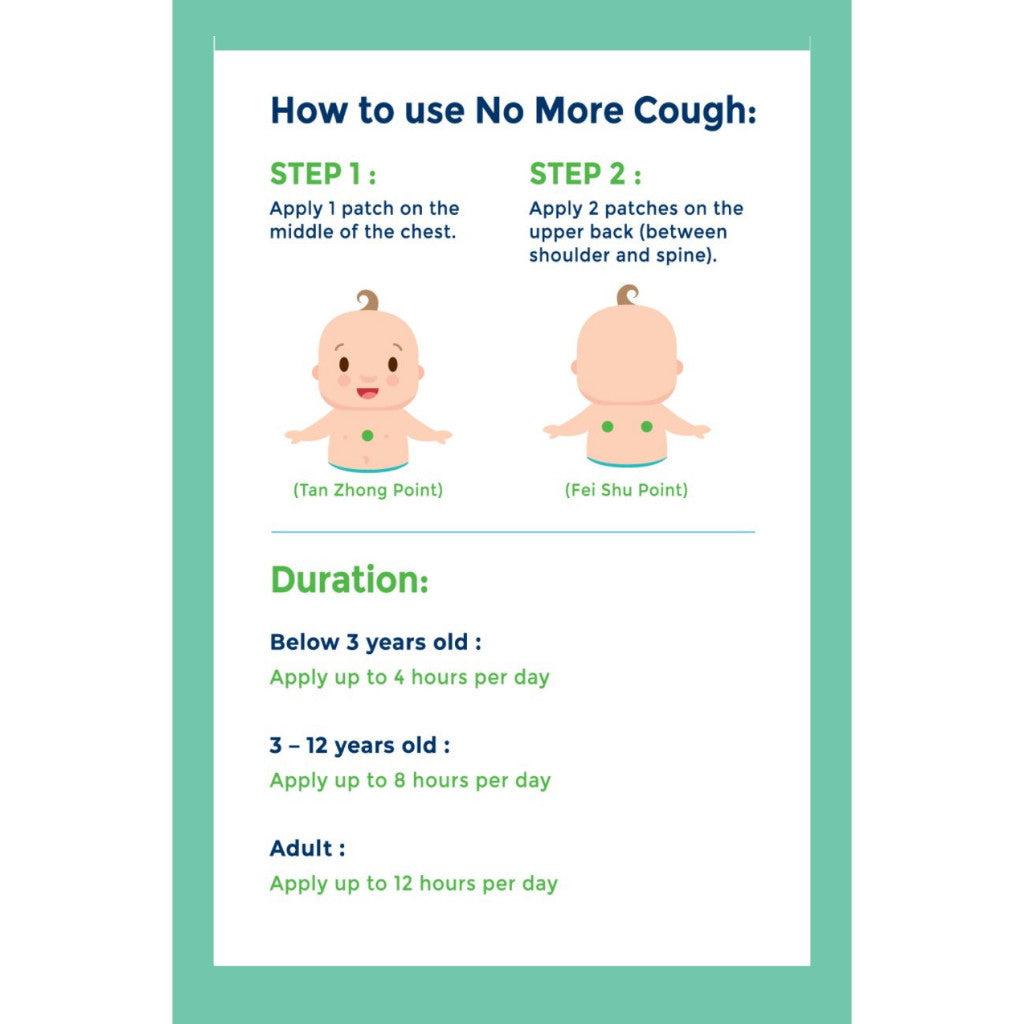 No More Cough Cough Relief Patch Organic Herbal Extraction, 6 Patches