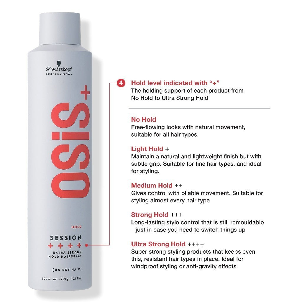 Schwarzkopf Osis+ Hairspray (Elastic/Session/Freeze/Volume Up) - 100/300/500ml