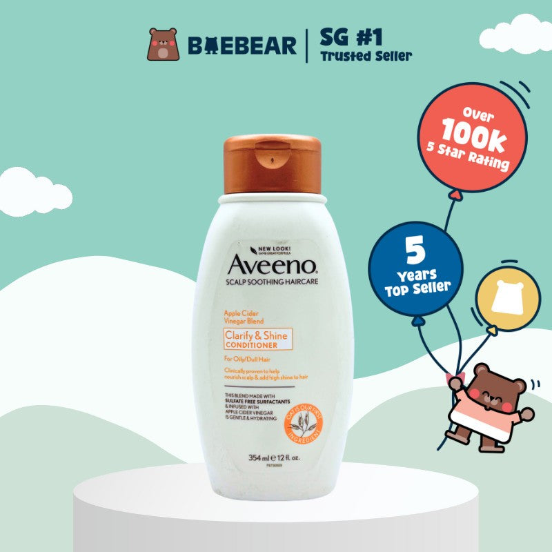 Aveeno Clarify & Shine Shampoo/Conditioner 354mL Apple Cider Vinegar Blend