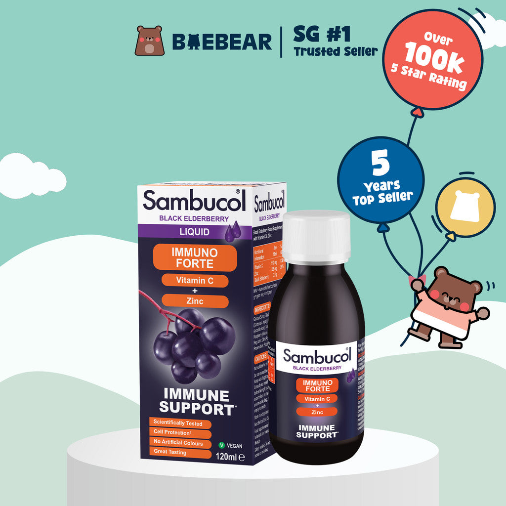 [Bundle of 3] Sambucol Kids Immuno Forte, UK Version (120ml x3) | Immune health