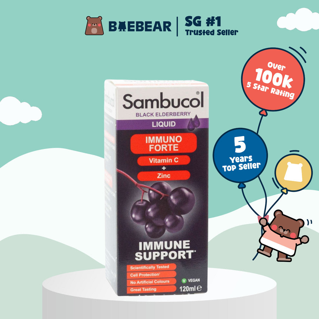 [Bundle of 3] Sambucol Kids Immuno Forte, UK Version (120ml x3) | Immune health