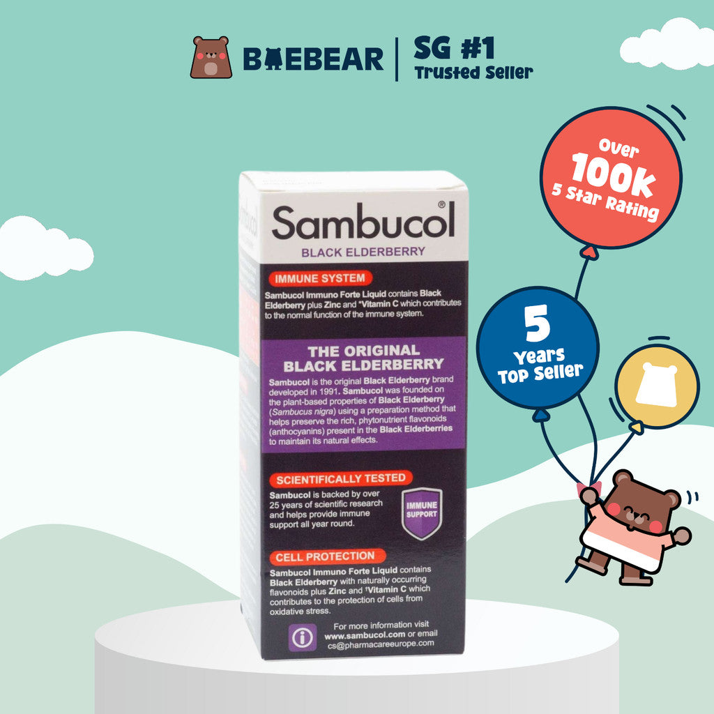 [Bundle of 3] Sambucol Kids Immuno Forte, UK Version (120ml x3) | Immune health