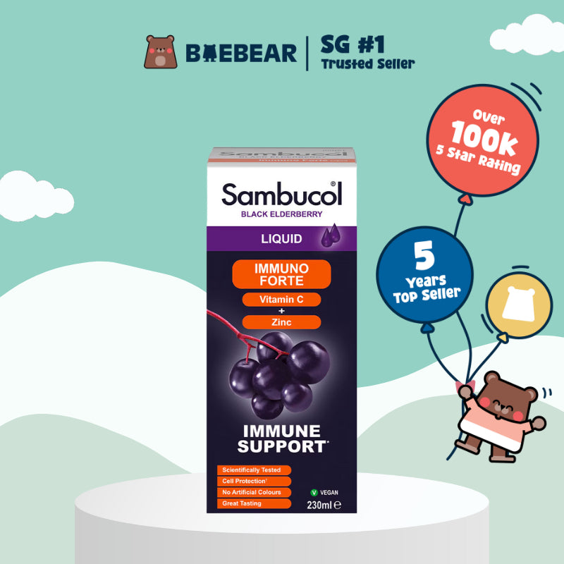 [Bundle of 3] Sambucol Kids Immuno Forte, UK Version (120ml x3) | Immune health