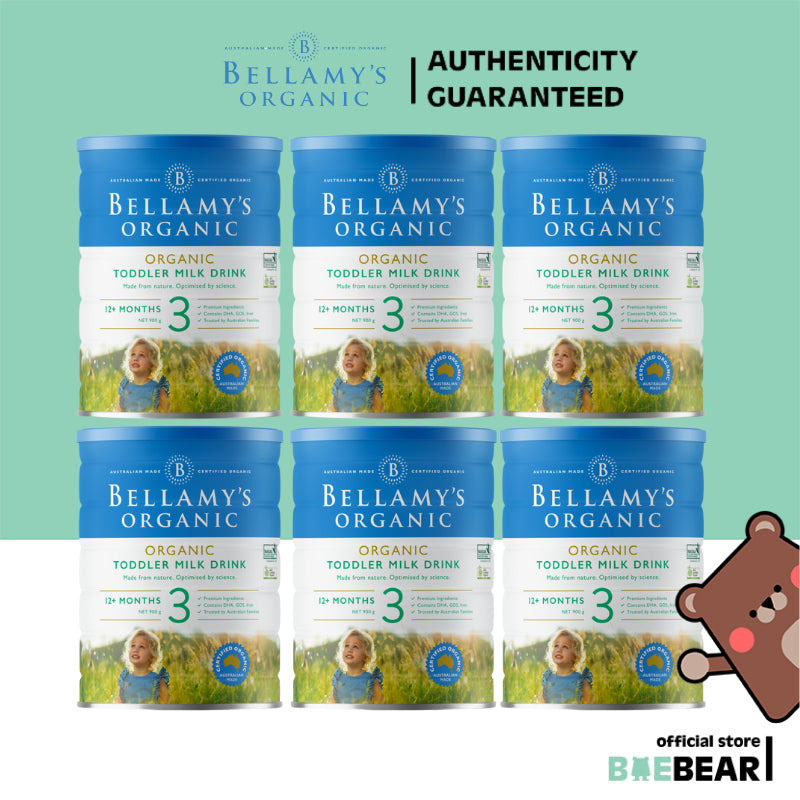 [Bundle of 6] Bellamy's Organic Toddler Milk Drink Step 3, 900g