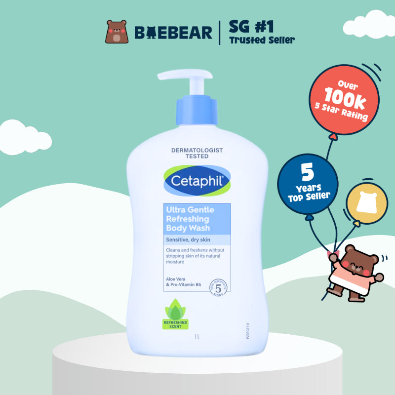 Cetaphil Ultra Gentle Refreshing Body Wash (For dry to normal, sensitive skin) 1L