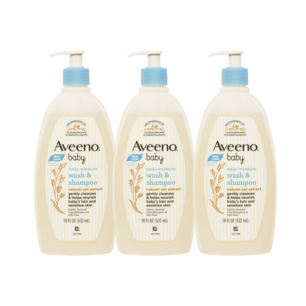 [Bundle of 3] Aveeno Baby Body Wash and Shampoo Daily Moisturizing 532ml