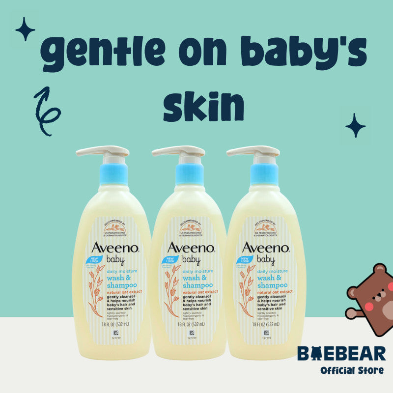 [Bundle of 3] Aveeno Baby Body Wash and Shampoo Daily Moisturizing 532ml