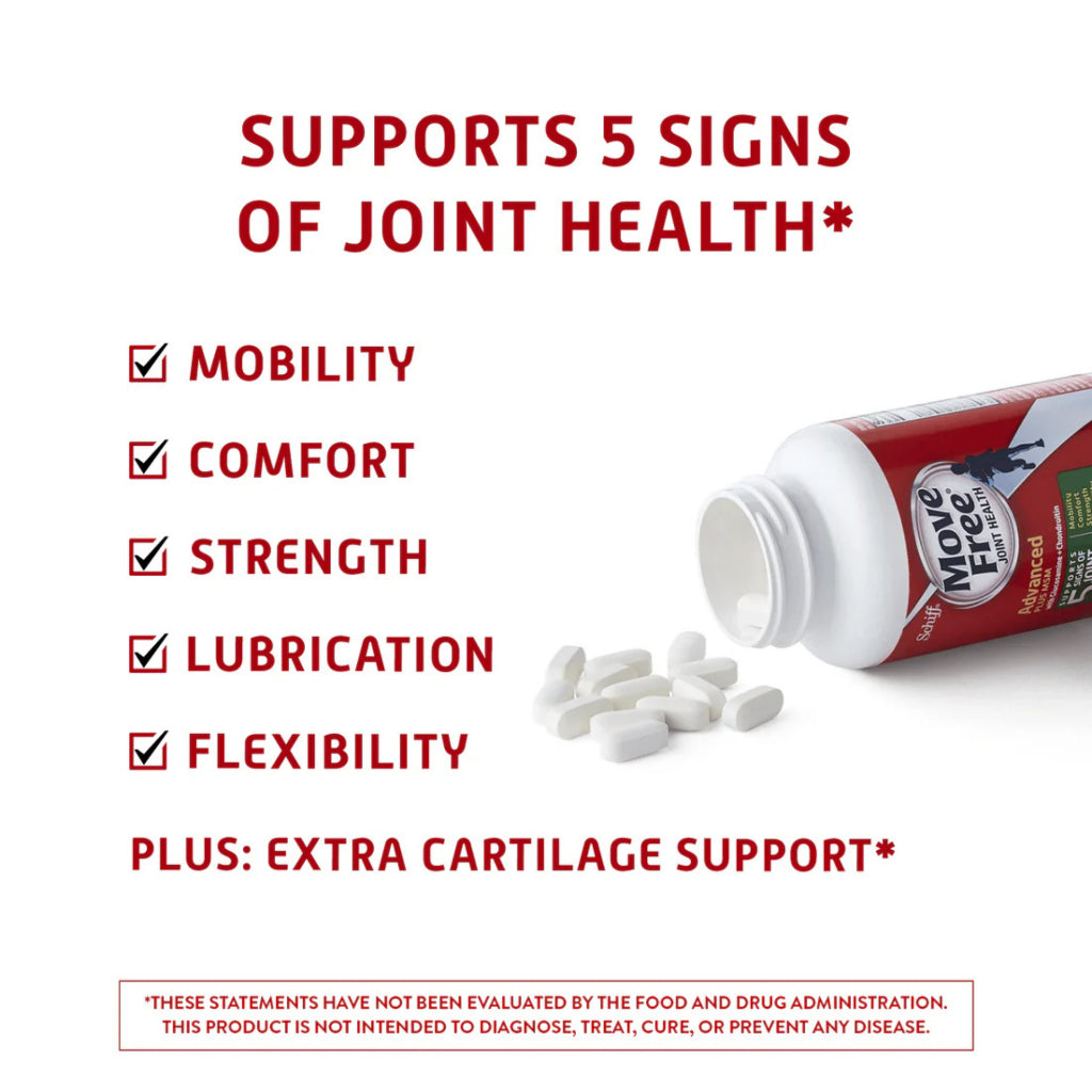 Schiff Move Free Advanced + MSM with Glucosamine + Chondroitin, 120 Tablets | 180 Tablets