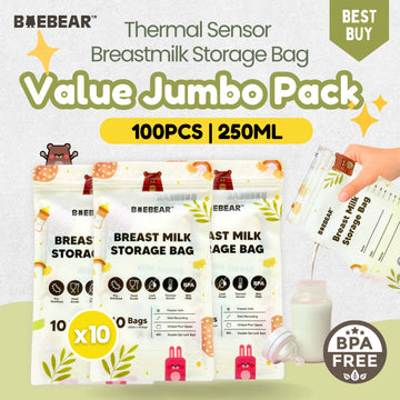 [Bundle of 10] BAEBEAR Breast Milk Storage Bag, 250ml | 100 pcs