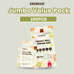 [Bundle of 10] BAEBEAR Breast Milk Storage Bag 250ml Jumbo Value Pack (100 pcs) Temperature Sensor | Leakproof