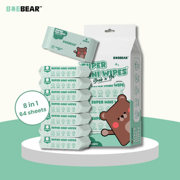 Baebear Mini Baby Wet Wipes, 64 Sheets, Soft Wet Tissue, Hand, Mouth, Body