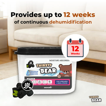 [NEW] Activated Charcoal Thirsty Bear Dehumidifier Moisture Absorber, 600ml