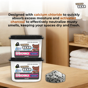 [NEW] Activated Charcoal Thirsty Bear Dehumidifier Moisture Absorber, 600ml
