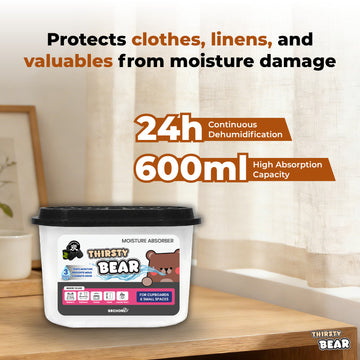 [NEW] Activated Charcoal Thirsty Bear Dehumidifier Moisture Absorber, 600ml