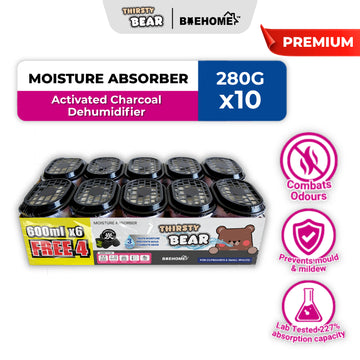 [NEW] Activated Charcoal Thirsty Bear Dehumidifier Moisture Absorber, 600ml