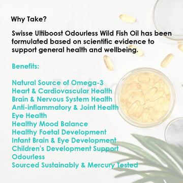 [Bundle of 2] Swisse Odourless High Strength Wild Fish Oil 1500mg 400 Caps