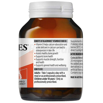 Blackmores Vitamin D3 1000IU - 60 Capsules