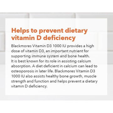 Blackmores Vitamin D3 1000IU - 60 Capsules