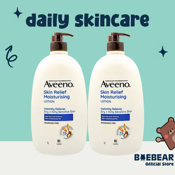 [Bundle of 2] Aveeno Skin Relief Moisturising Lotion Fragrance Free 1L